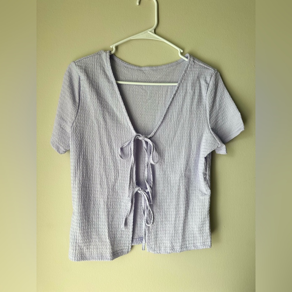 Light Purple Tie-Front Top